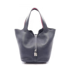 Hermes Handbag Picotin Lock MM Blue New Rosepurple Leather MM Eclat
