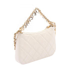 Chanel Shoulder Bag Quilted Small Pearl White Lambskin Chain — view 2