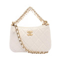 Chanel Shoulder Bag Quilted Small Pearl White Lambskin Chain
