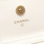 Chanel Shoulder Bag Quilted White Caviar Leather with Chain Card Case — view 4
