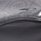 Chanel Shoulder Bag Camellia Clear Black Vinyl Leather CC Logo Chain — view 9