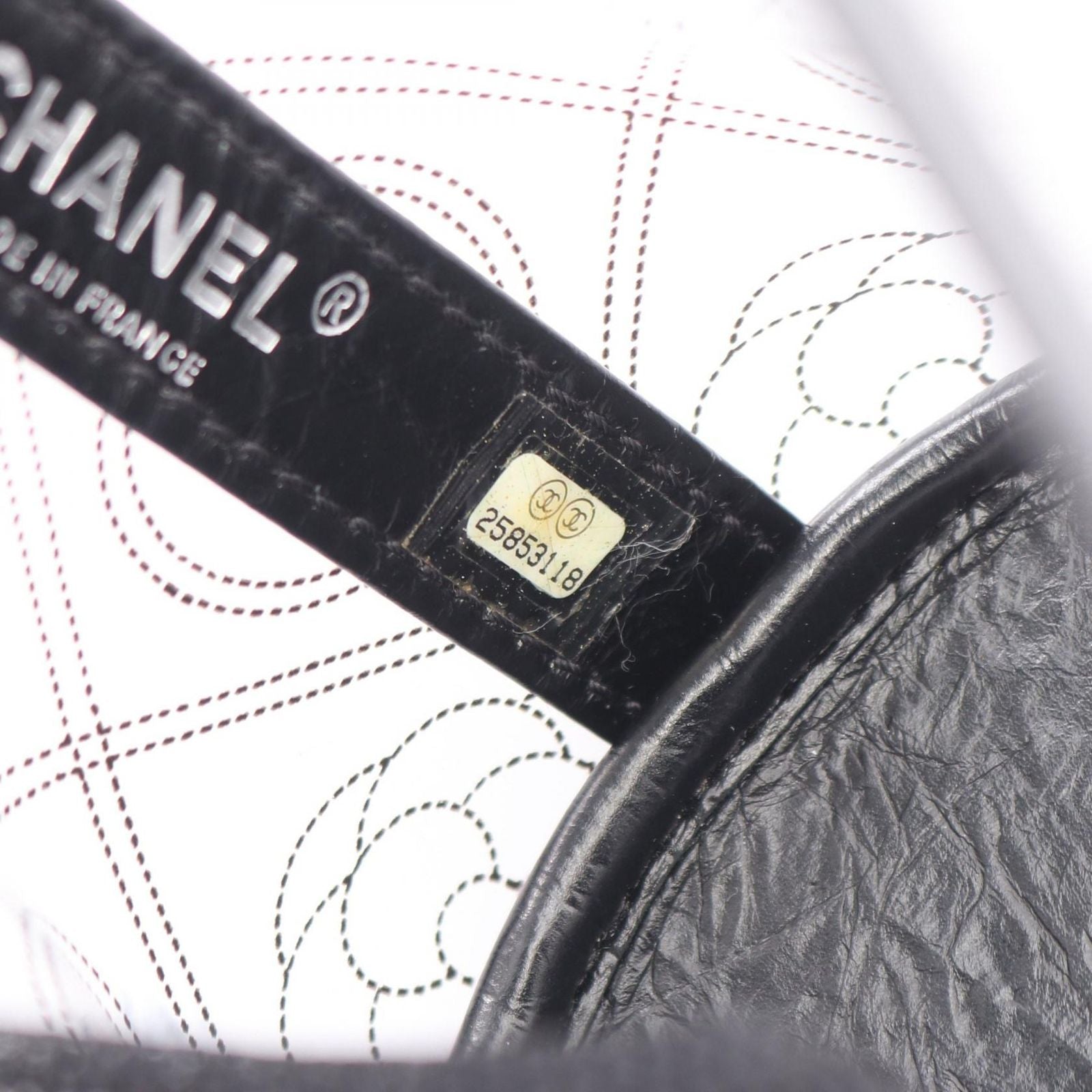 Chanel Shoulder Bag Camellia Clear Black Vinyl Leather CC Logo Chain — view 5