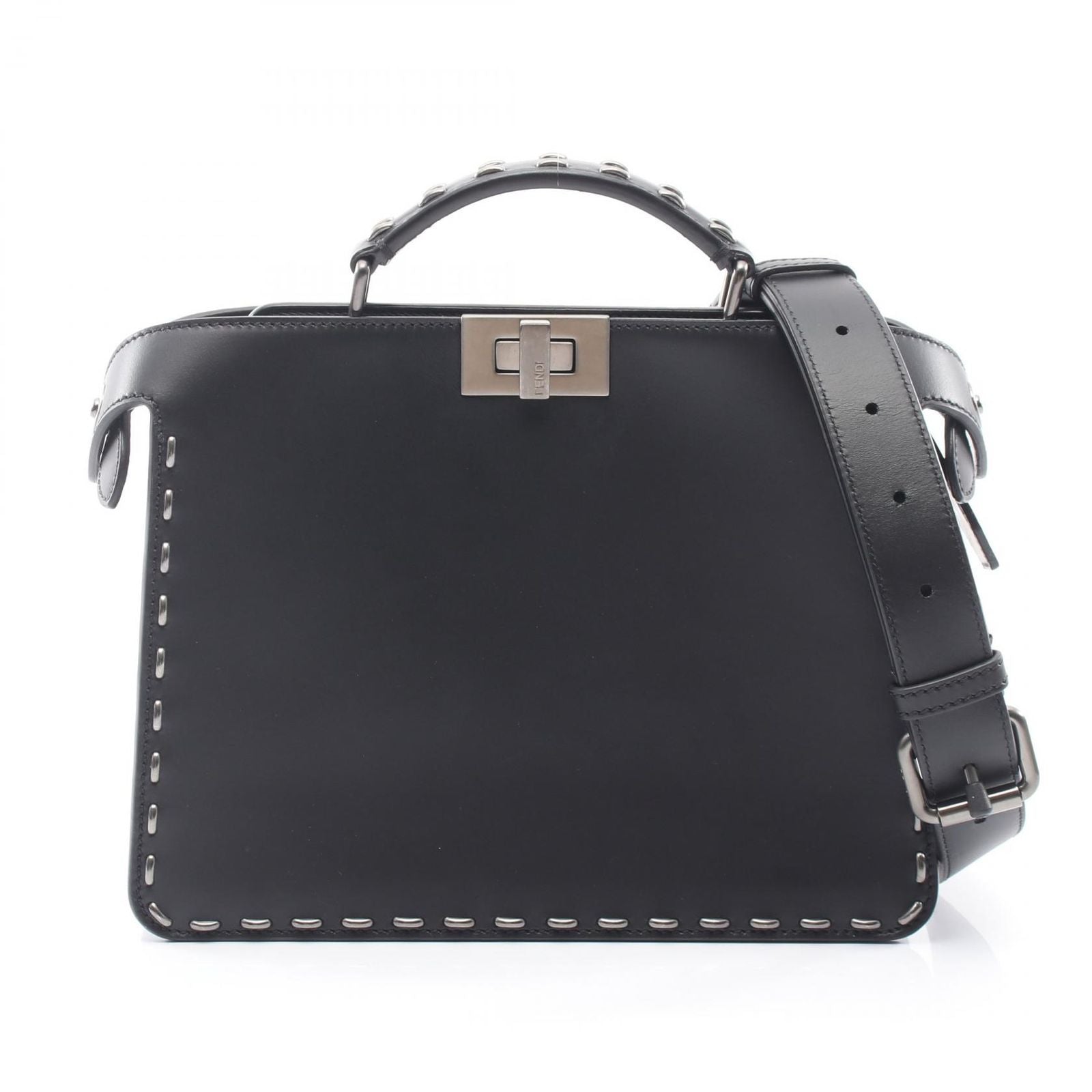 Fendi Handbag Peekaboo ISeeU Small 2-Way Black Leather