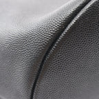 Chanel Shoulder Bag Deauville Drawstring Black Caviar Leather Logo Studs — view 6