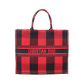 Dior Tote Book Large Red Black Canvas