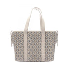 Dior Tote CD Diamond Color Gray Canvas Leather