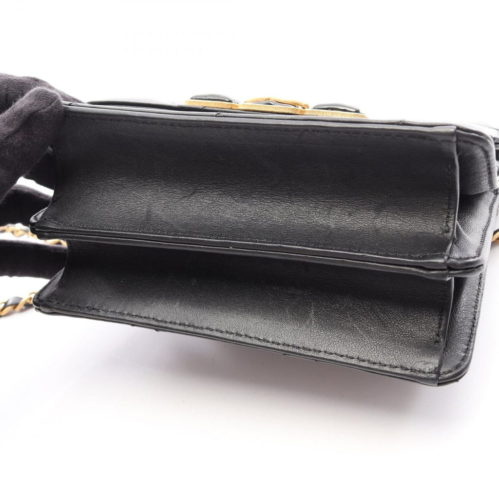 Chanel Shoulder Bag Quilted Mini Black Lambskin Chain — view 9
