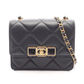 Chanel Shoulder Bag Quilted Mini Black Lambskin Chain