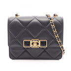 Chanel Shoulder Bag Quilted Mini Black Lambskin Chain