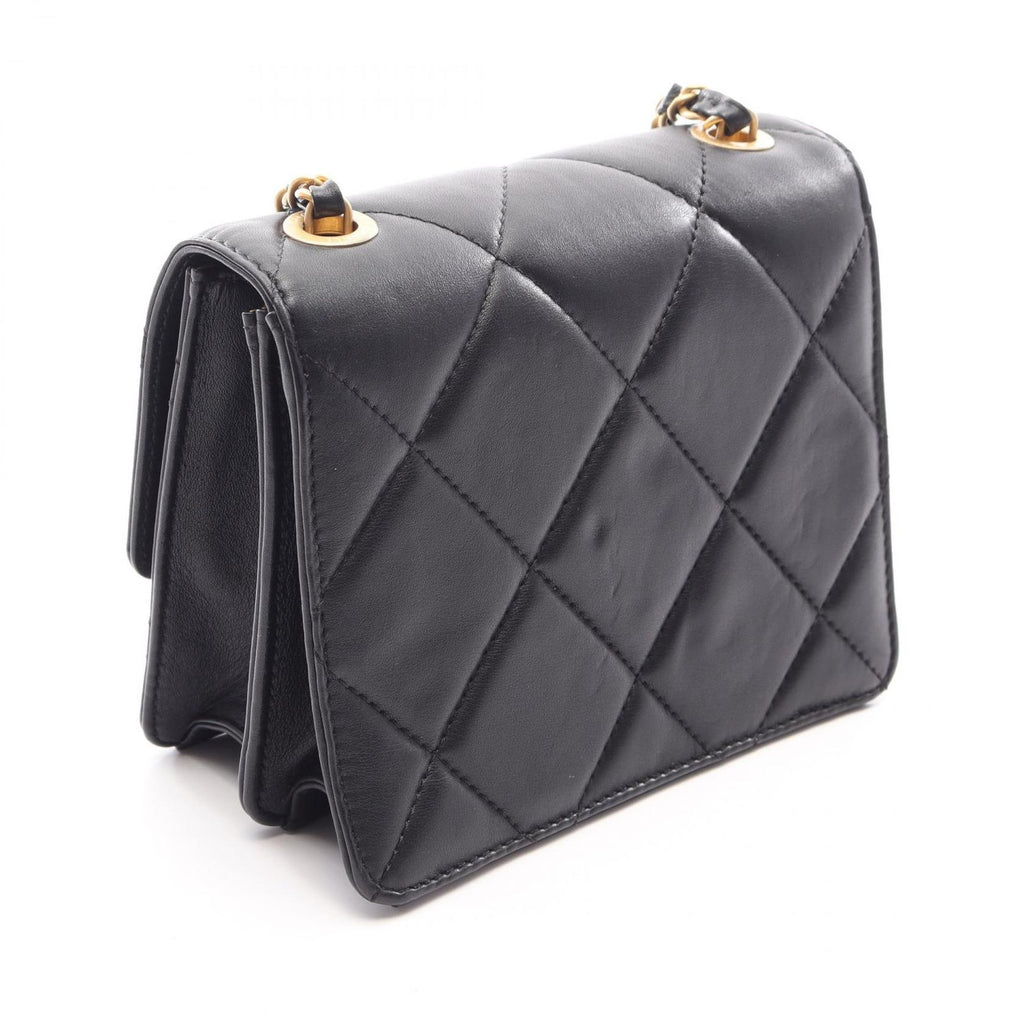 Chanel Shoulder Bag Quilted Mini Black Lambskin Chain — view 2