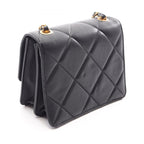 Chanel Shoulder Bag Quilted Mini Black Lambskin Chain — view 2
