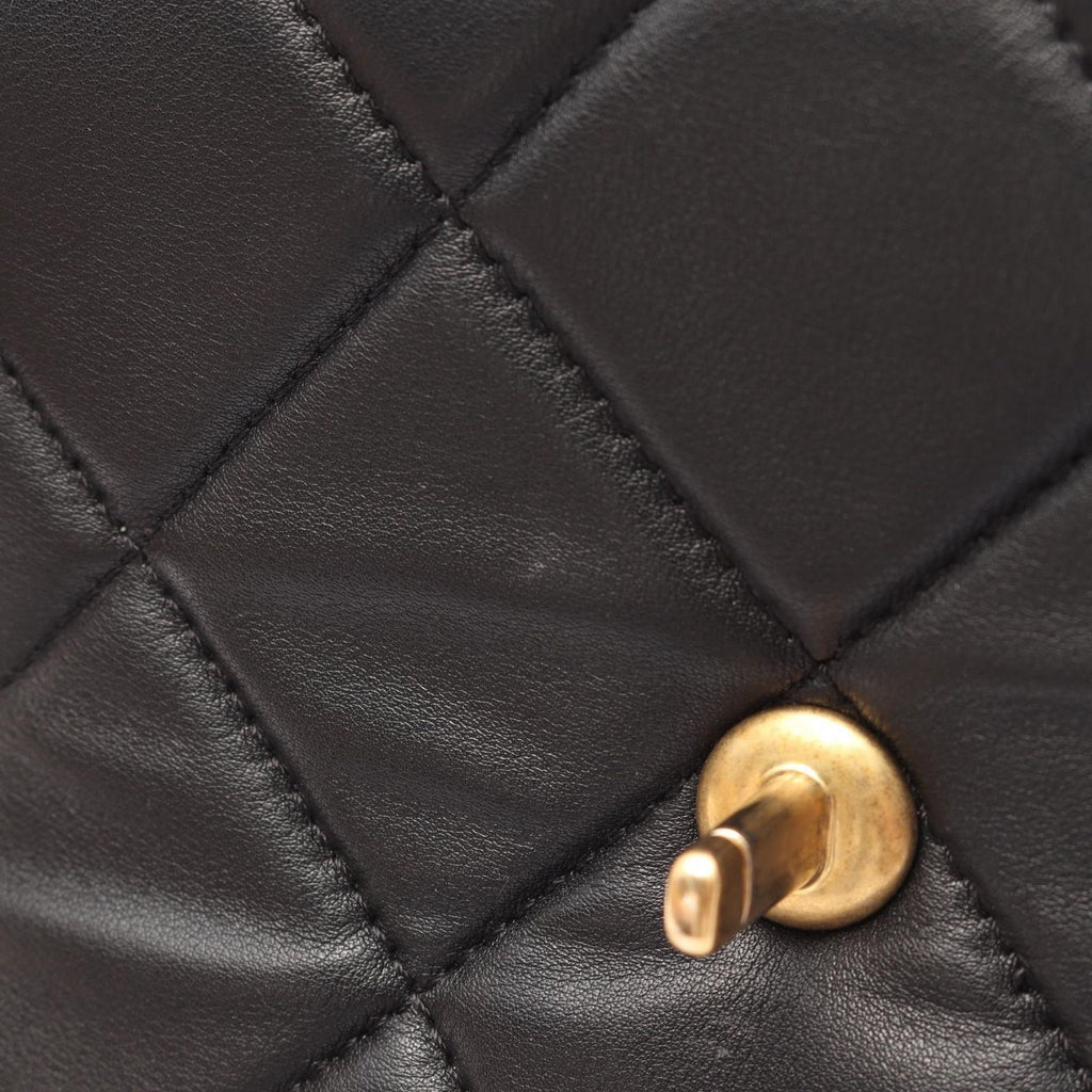 Chanel Shoulder Bag Quilted Mini Black Lambskin Chain — view 8