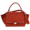 Celine 2-Way Shoulder Leather Orange Handbag