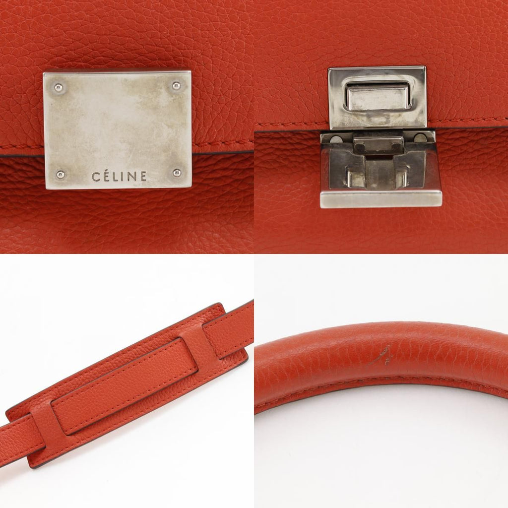 Celine 2-Way Shoulder Leather Orange Handbag — view 9