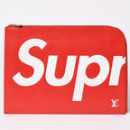 Louis Vuitton Supreme Pochette Jules GM Epi Red Silver Pouch