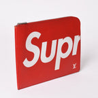 Louis Vuitton Supreme Pochette Jules GM Epi Red Silver Pouch — view 3
