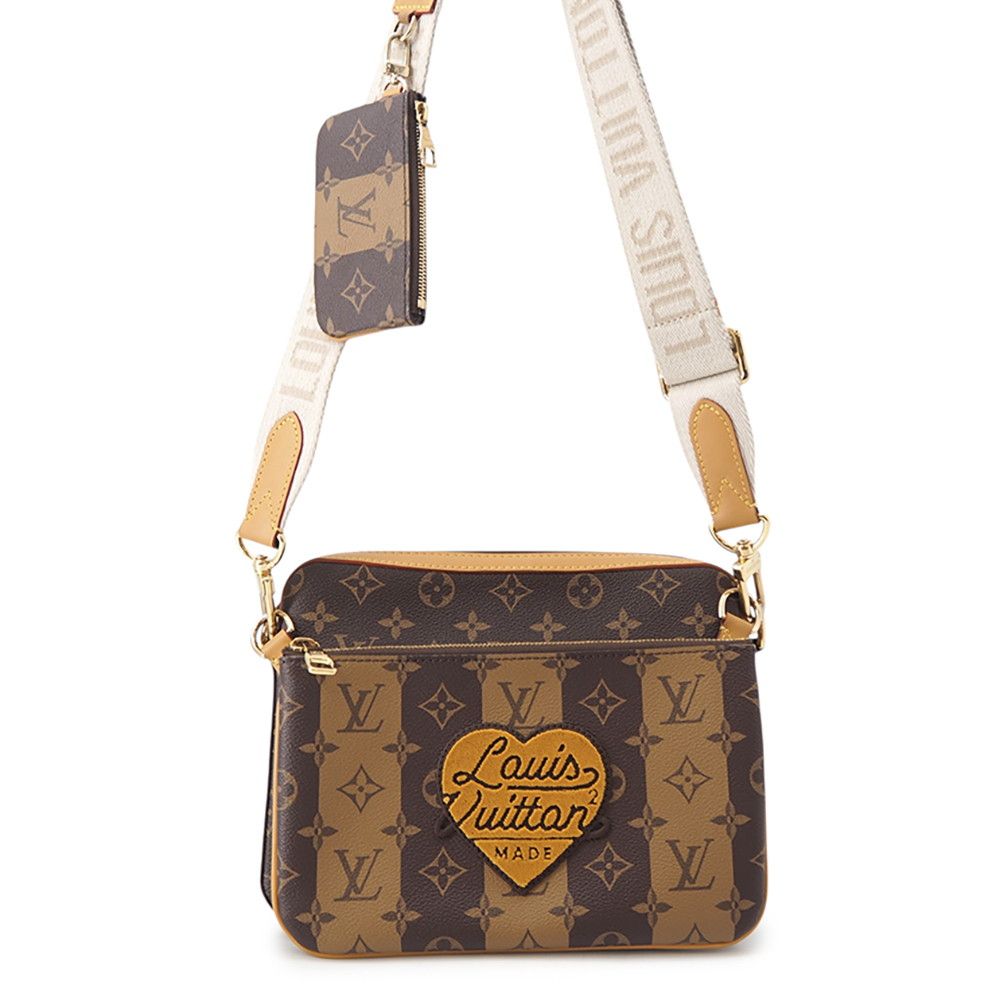 Louis Vuitton Shoulder Bag Monogram Striped LV Squared Trio Collaboration