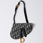 Dior Waist Pouch Saddle Bag Trotter All Over Print Cotton Canvas Gold