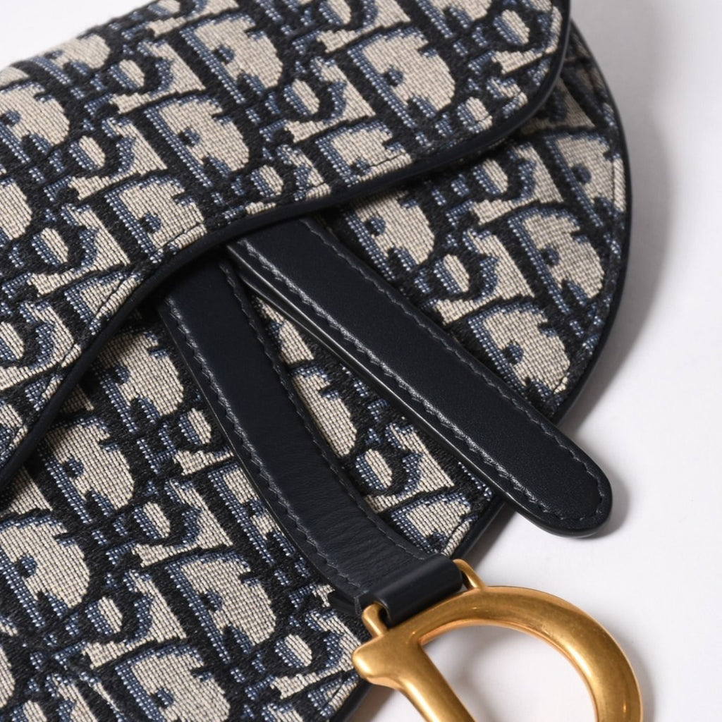 Dior Waist Pouch Saddle Bag Trotter All Over Print Cotton Canvas Gold — view 5
