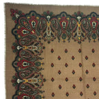 Dior Wool Extra Large Shawl Scarf Paisley Pattern Brown — view 2