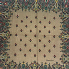 Dior Wool Extra Large Shawl Scarf Paisley Pattern Brown — view 6