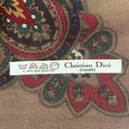 Dior Wool Extra Large Shawl Scarf Paisley Pattern Brown — view 8
