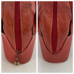Loewe Handbag Mini Boston Leather Red Anagram Tote Travel — view 5