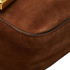 Fendi Double Chain Shoulder Bag 2-Way Brown Multi Suede Satin — view 8