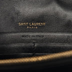 Saint Laurent YSL Logo Chain Wallet Shoulder Back Black Leather — view 5