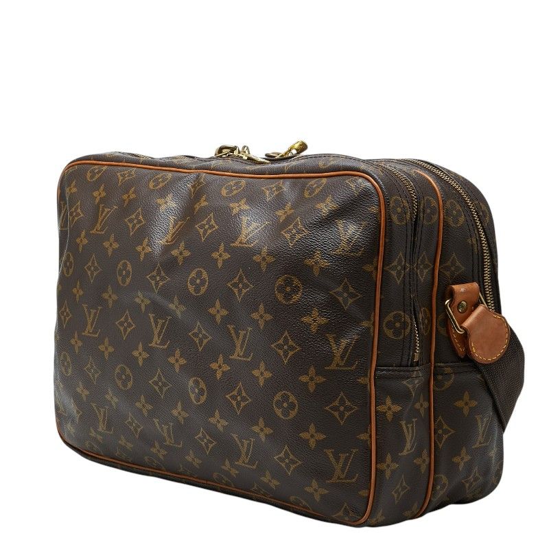 Louis Vuitton Monogram Reporter GM Crossbody Shoulder Bag Brown Leather — view 2