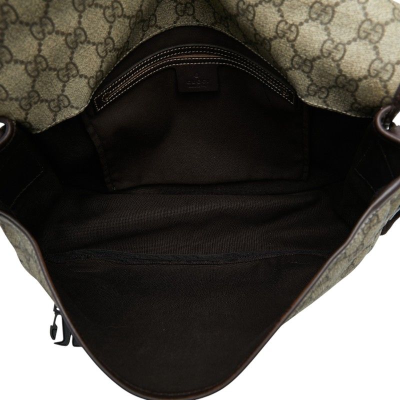 Gucci GG Supreme Crossbody Shoulder Bag Beige Leather — view 6