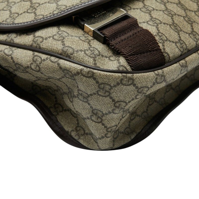 Gucci GG Supreme Crossbody Shoulder Bag Beige Leather — view 5