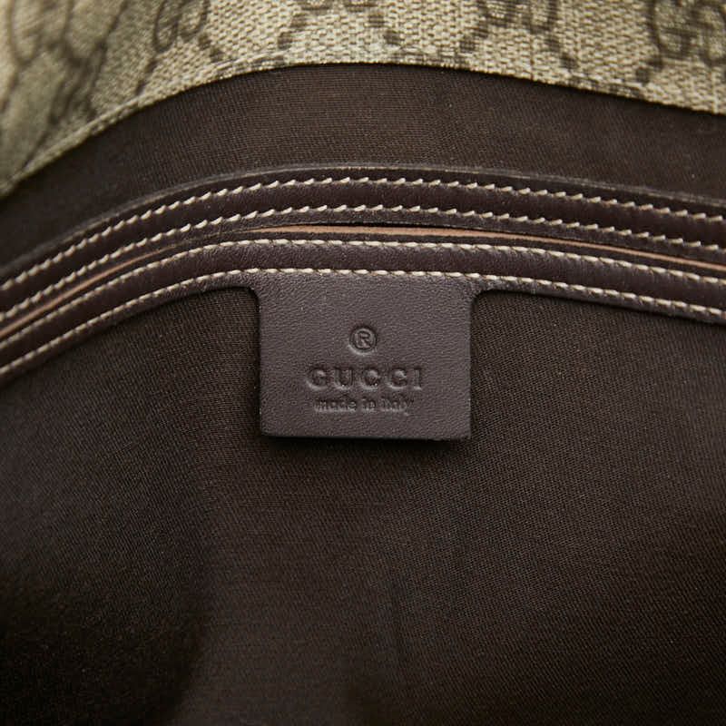 Gucci GG Supreme Crossbody Shoulder Bag Beige Leather — view 8