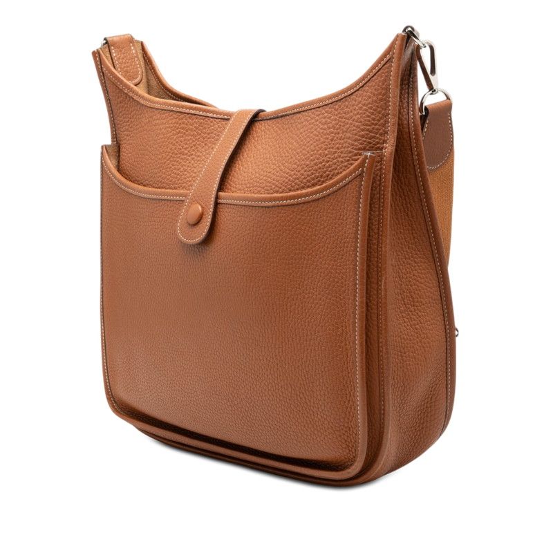 Hermes Evelyne 2 GM Crossbody Shoulder Bag Gold Brown Taurillon Clemence — view 2