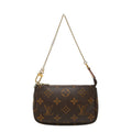 Louis Vuitton Monogram Mini Pochette Pouch Handbag Brown Leather
