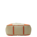 Loewe Anagram Tote Shoulder Bag Beige Orange Canvas Leather — view 3