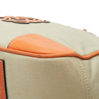 Loewe Anagram Tote Shoulder Bag Beige Orange Canvas Leather — view 4