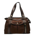 Celine Anagram Handbag Brown Nylon Leather