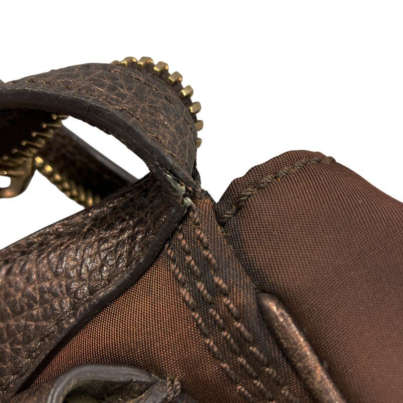 Celine Anagram Handbag Brown Nylon Leather — view 8