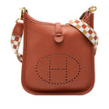 Hermes Evelyne Amazon TPM Maxi Quadrille Shoulder Bag Cuiburg Brown Taurillon