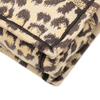 Dior Leopard Book Tote Vertical Mini 2-Way Shoulder Bag Beige Brown Canvas — view 4