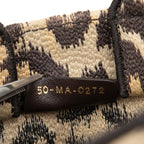 Dior Leopard Book Tote Vertical Mini 2-Way Shoulder Bag Beige Brown Canvas — view 9