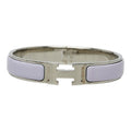 Hermes Click GM Bracelet Bangle Silver Purple Metal Enamel