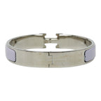 Hermes Click GM Bracelet Bangle Silver Purple Metal Enamel — view 3