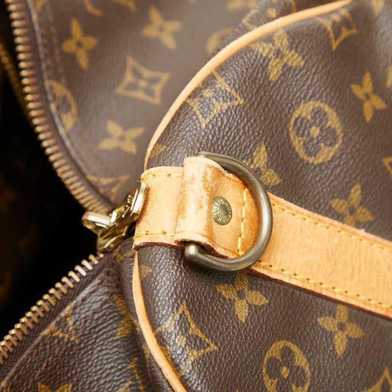 Louis Vuitton Monogram Keepall Bandouliere 55 Boston Bag 2-Way Brown Leather — view 8
