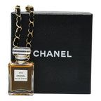 Chanel Perfume Bottle Necklace Clear Black Gold Plated Fabric 1 — view 8