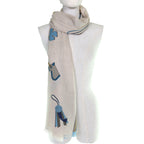 Hermes Rectangle Brides ET Gray Bridle and Charm Cashmere Silk Fringe Scarf — view 7