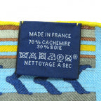 Hermes Rectangle Brides ET Gray Bridle and Charm Cashmere Silk Fringe Scarf — view 8