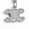 Celine Trio Rhinestone Necklace Silver
