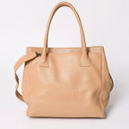 Chanel Executive Tote Bag CC Logo Turnlock Calfskin Beige — view 2